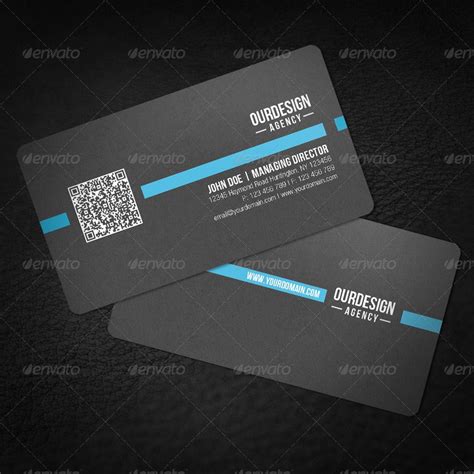 two black and blue business cards with qr code on the front, one is for an investment firm
