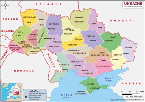 Ukraine Oblasts and Capitals List and Map | List of Oblasts and Capitals in Ukraine