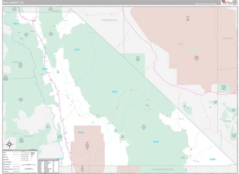 Inyo County, CA Wall Map Premium Style by MarketMAPS - MapSales