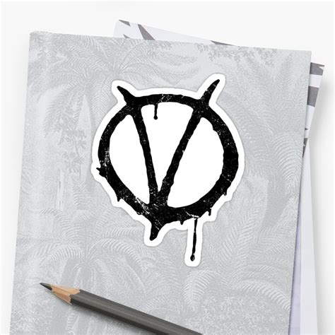 "V for Vendetta Vintage Symbol" Sticker by Coccomedian | Redbubble