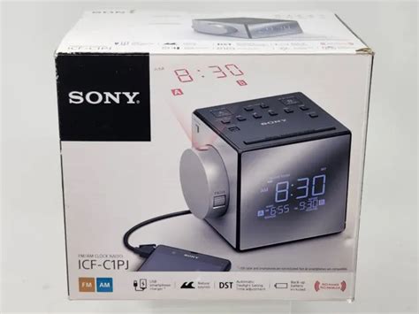 SONY ICF-C1PJ WALL/CEILING Projection Alarm Clock Radio Dual Alarm USB ...