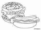 Fast Food coloring Page  Coloring sketch template