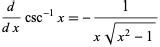 Inverse Cosecant -- from Wolfram MathWorld