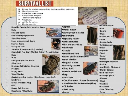 Survival-Gear-List | Lake Pine Rock