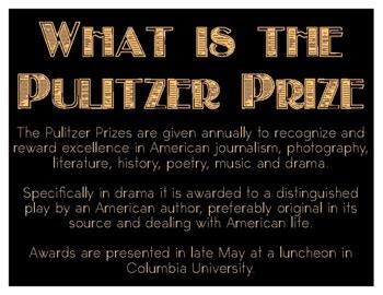 PULITZER PRIZE FOR DRAMA by Play On Ideas | Teachers Pay Teachers