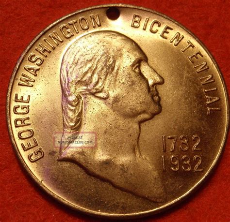 George Washington Commemorative Medal Token Birth Bicentennial 1732 - 1932