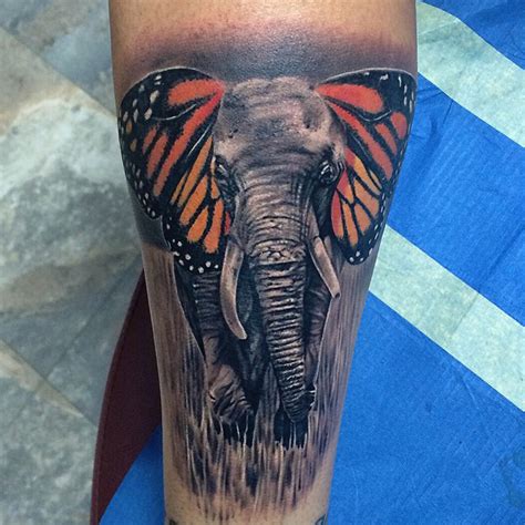 Butterphant - Elephant & Butterfly Tattoo