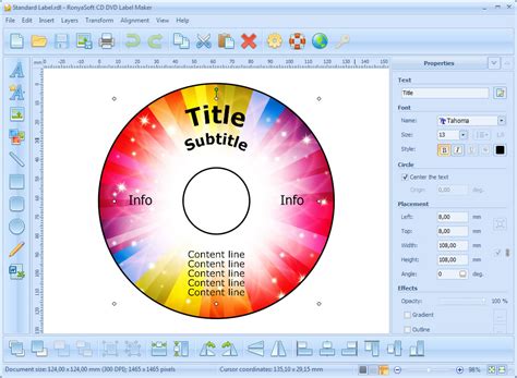 CD DVD Label Maker ScreenShots, CD DVD label and cover templates software