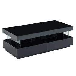 Table Basse - Noir avec LED multicolore - L 120 cm - LIGHT - Cdiscount Maison