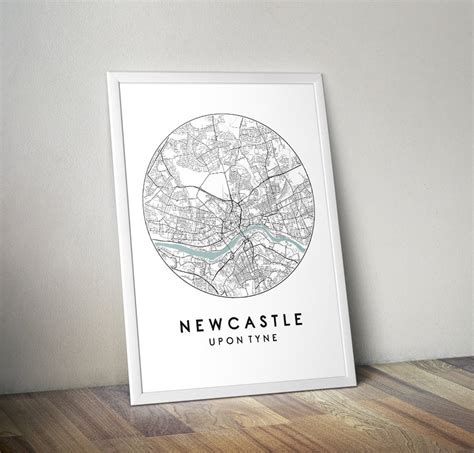 Newcastle City Map Printable Street Map Art Newcastle Map - Etsy UK