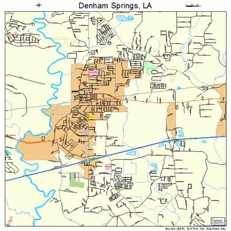 Denham Springs Louisiana Street Map 2220435