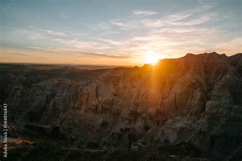 Badlands National Park at sunset Stock Photo | Adobe Stock