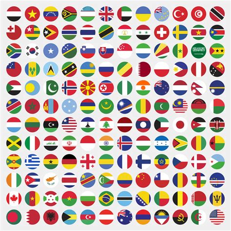 Set of round country flags in the world 3584077 Vector Art at Vecteezy