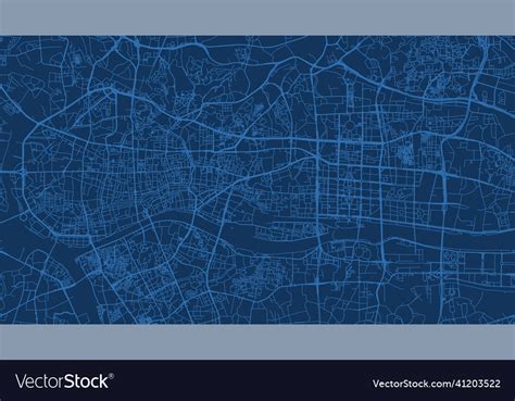 Guangzhou city china municipality map blue street Vector Image