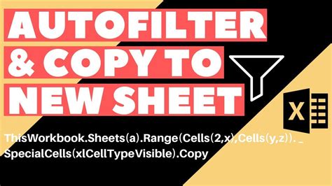 Excel VBA Macro: Autofilter And Copy to New Sheet (Dynamic Range) - YouTube