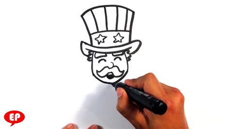 How to Draw Uncle Sam (cute) - Easy Pictures to Draw - YouTube