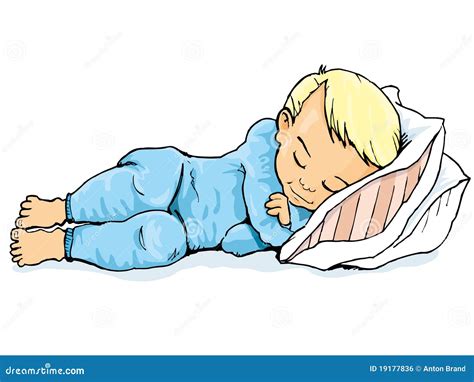 Cartoon Of Little Boy Sleeping On A Pillow Royalty Free Stock Image ...