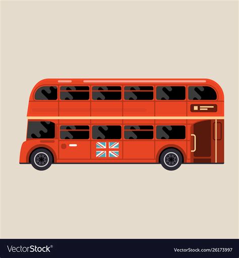 London red bus - double-decker bus side view Vector Image