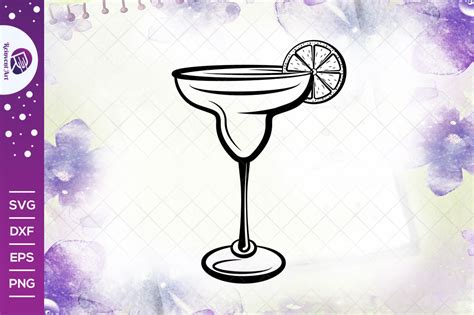 Margarita Glass Outline SVG Cut File | Margarita Glass With Lime Svg | Wine Glass Svg | Lime Svg ...