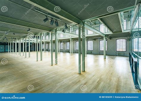 Modern Warehouse Interior with Windows Stock Image - Image of ...