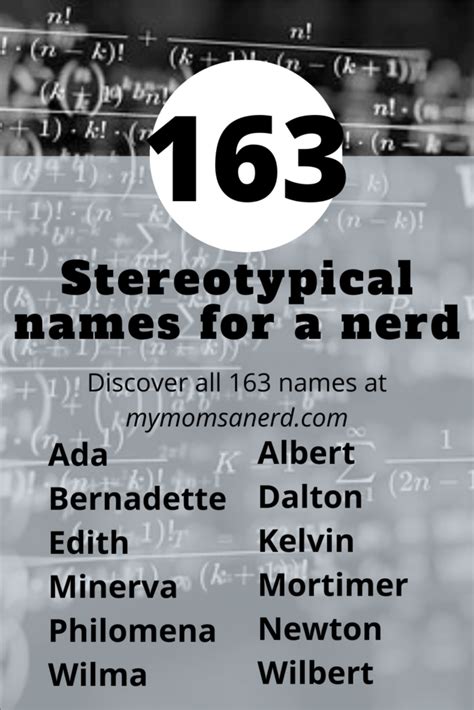 Stereotypical Names for a Nerd | 163 Great Ideas for Boys and Girls • My Mom's a Nerd