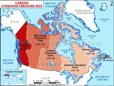 Canada Time Zone Map - Current Local Time and Facts