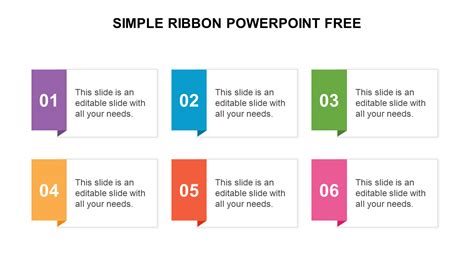 Mesmerizing Simple Ribbon PowerPoint Free Presentation PPT