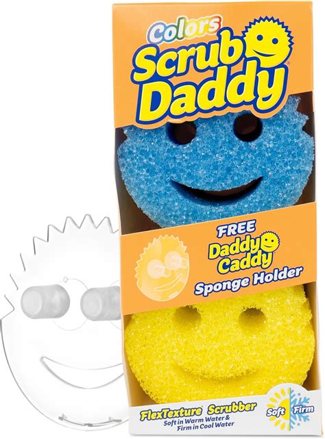 Amazon.com: Scrub Daddy Colors Sponges 6ct + Daddy Caddy - Scratch-Free Multipurpose Dish Sponge ...