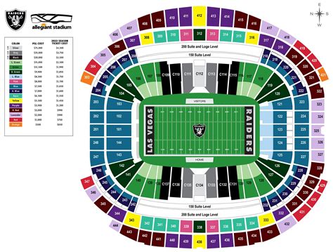 Seating and Pricing Map for Allegiant Stadium