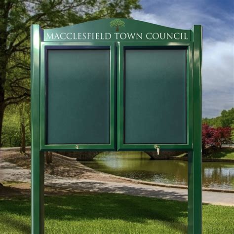 StormGuard Post Mounted Noticeboard With Header Panel - Notice Boards Online - Buy Outdoor ...