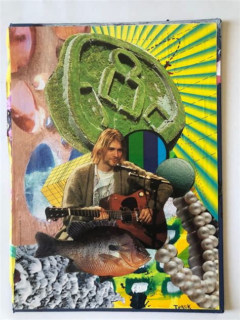 KURT COBAIN, Mixed Media Collage Art on Book Cover, Pop Art, Pop ...