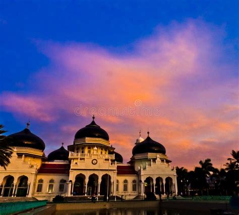 Morning at Baiturrahman Grand Mosque, Aceh, Indonesia Stock Image - Image of moslem, baiturahman ...