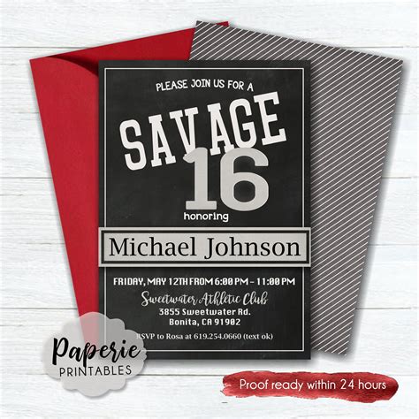 EDITABLE Boy 16th Birthday Invitation Savage 16 Birthday - Etsy | 16th ...