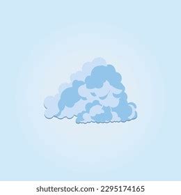 Cartoon Blue Cloud Isolated Transparent Background Stock Vector ...