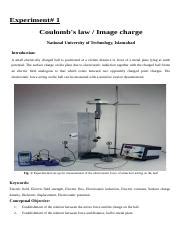 Coulomb's law- Experiment# 1.docx - Experiment# 1 Coulomb's law / Image charge National ...