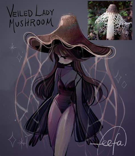 Veiled Lady mushroom – @feefal on Tumblr