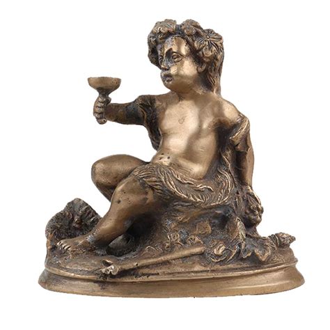 Brass Cherub Prince Statue with Glass In Hand Italian Renaissance Statue