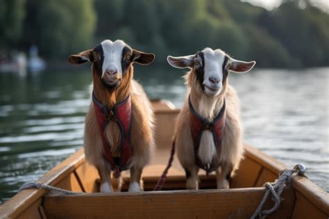 Premium AI Image | Goats on a boat Beautiful illustration picture ...