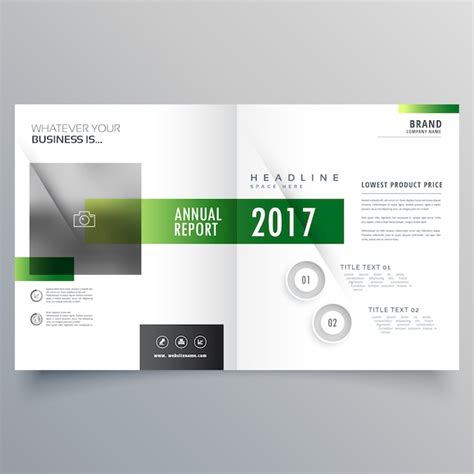 Free Vector | Elegant green bi fold brochure or magazine cover page ...