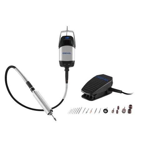 Dremel Fortiflex Heavy Duty Variable Speed Flex Shaft Tool with 8 in Cord with 21 Accessories ...