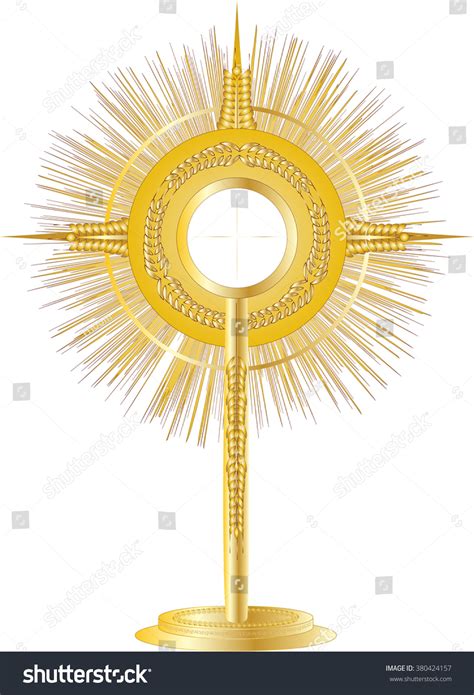 Golden Monstrance Eucharistic Adoration Blessed Sacrament Stock Vector ...