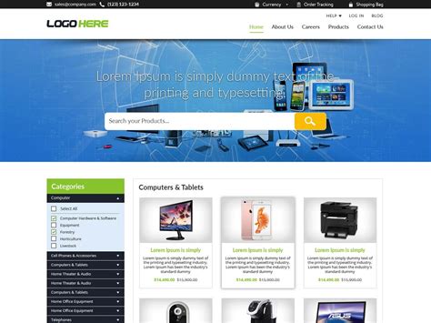 Single Page Ecommerce Website Template Free