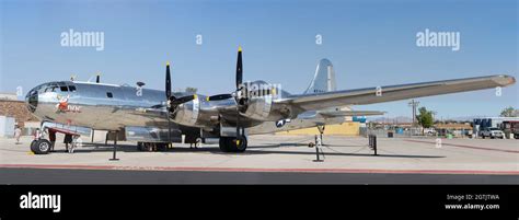 Inyokern Airport, California, USA - Ocyober 1, 2021: image of B-29 DOC shown on display Stock ...