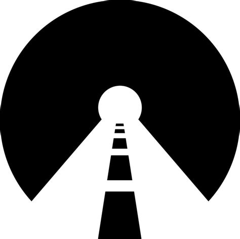 Vector illustration of Road tunnel in Black and White color. 24276737 ...