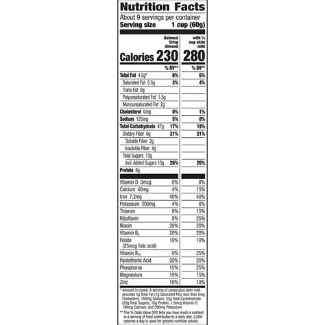 Is Oatmeal Crisp Cereal Healthy? Ingredients & Nutrition Facts - Cereal ...