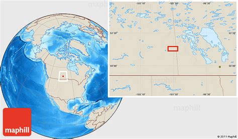 Shaded Relief Location Map of Kamsack