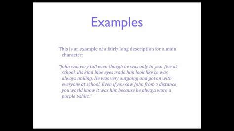 11+ English, Creative Writing, Describing Characters - YouTube