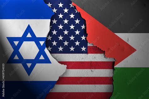 America between Israel and Palestine. Israel America Palestine. Stock ...