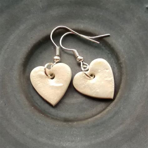 Handmade Heart Dangle Earrings By Melissa Choroszewska Ceramics