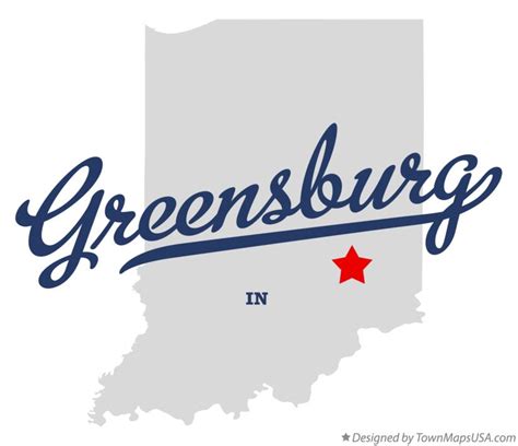 Map of Greensburg, IN, Indiana